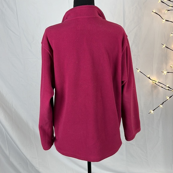 Land’s End Hot Pink Polartec Fleece Half Zip Pullover size XL - Picture 2 of 4